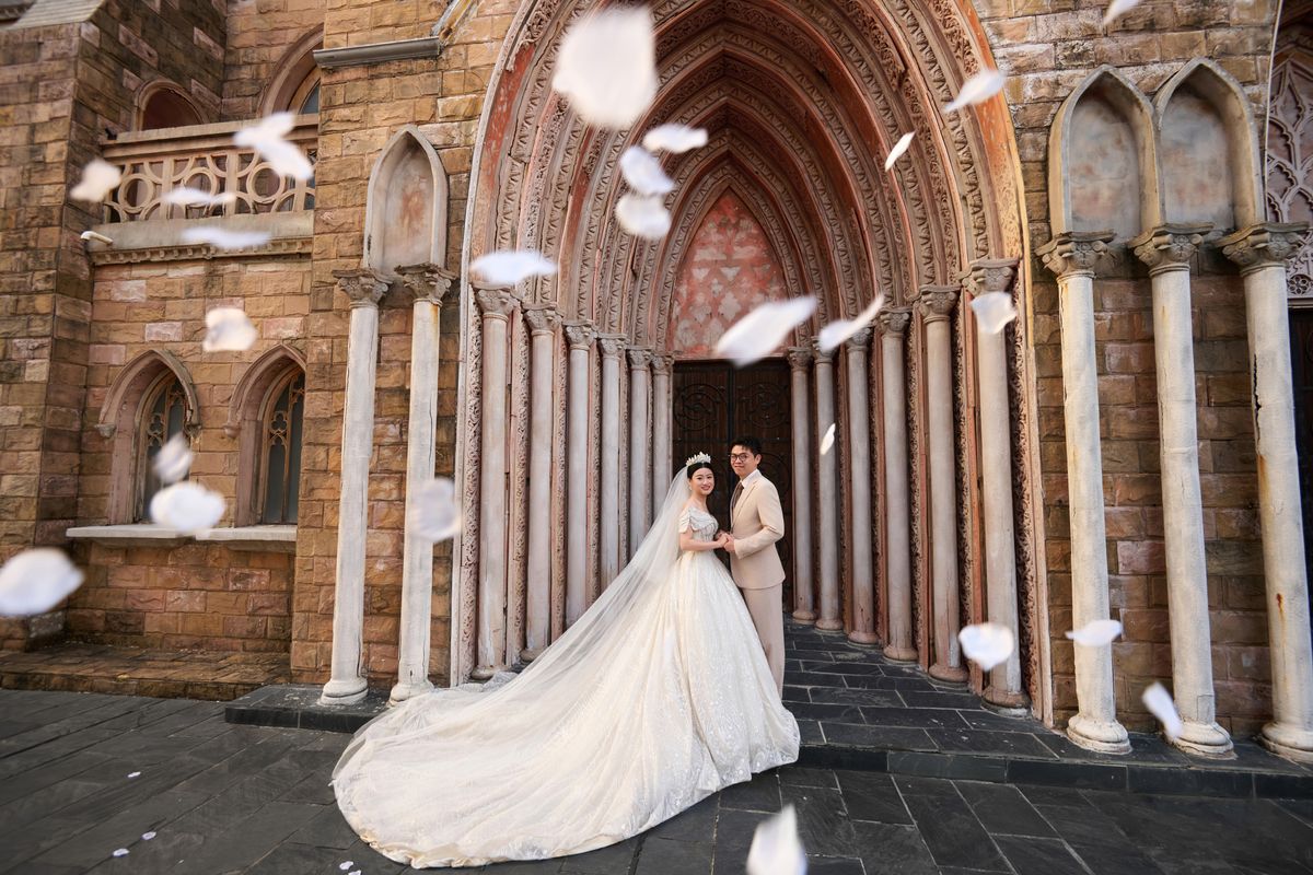 Church Exterior with Petals